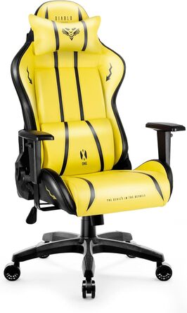 Ігровий крісло Diablo X-One 2.0 з регульованими підлокітниками, ергономічний дизайн, подушки для шиї та попереку, колір Electric Yellow