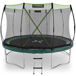 Батут Kinetic Sports Bungee Safety Elite Ø 366 см для дітей та дорослих (темно-зелений) - AirMAXX, без пружин, вуличний