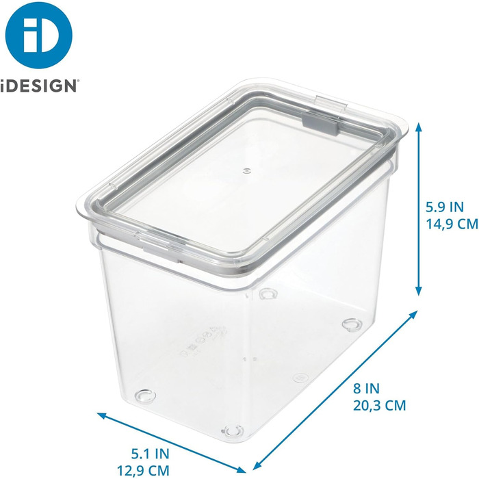 Контейнер для зберігання сухих речей IDesign, колекція Fresh - 12,7 см х 20,6 см х 15,2 см, прозорий контейнер (макс. 60 символів)