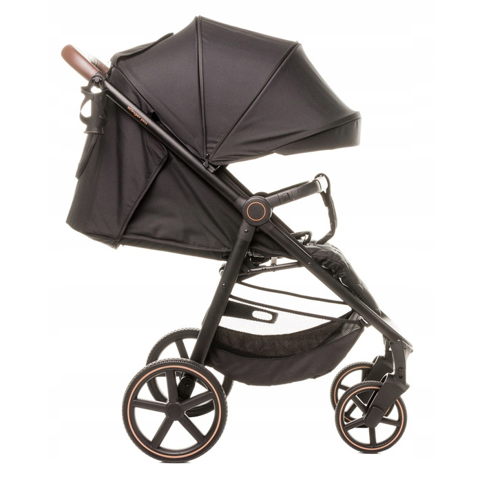 Дитячий візок-прогулянка 4Baby Stinger PRO, гелеві колеса, алюмінієва рама, до 22 кг, Black