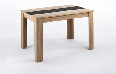 Обідній стіл byLIVING Nori: сучасний дизайн, ефект дуба, стільниця чорного або білого кольору, 140 x 80 см, висота 75 см