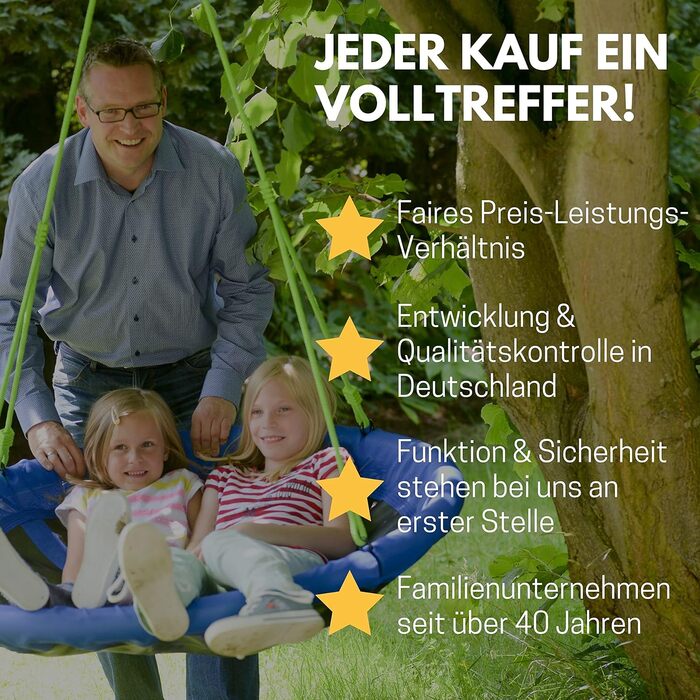 Гніздова гойдалка для саду Best Sporting Nestschaukel – діаметр 60-110 см, до 150 кг, регульована висота 105-180 см, для дітей