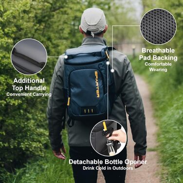 SPARTER Рюкзак-холодильник на 33/49 доз, ізольований терморюкзак, вологостійкий, легкий, для пляшок, на пляж, у подорожі, кемпінг, обід (темно-сірий)