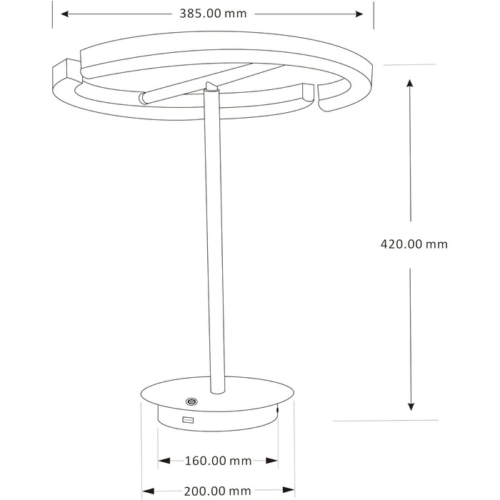 Світлодіодна приліжкова лампа VBLED 16W 3000K Touch Dimmable настільна лампа Настільна лампа Підходить для спальні, вечірки, вітальні (2-світло 18w)