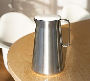 Термос Alfi DRIVE! 1.0л, кокосовий білий мат, з подвійних сталевих стінок, зберігає тепло 12 год, холод 24 год, з поворотним кришкою, великий отвір, BPA-free