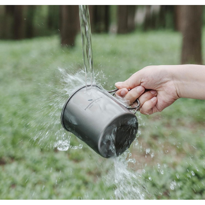 iBasingo Titan Camping Посуд: Чайник, Каструля, Кружка з кришкою та складним ручками (200-750мл) для кемпінгу, трекінгу, пікніка