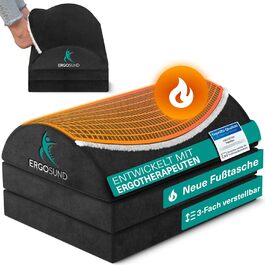 Підставка для ніг під стіл Ergogund Premium, чорна, 4 ящики, 3 положення, регульована висота, антиковзаюча, для офісу та дому