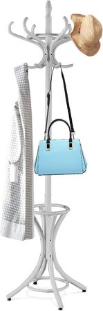 Гардеробна стійка GIANTEX з підставкою для парасольки, дерев'яна, з 12 гачками, для прихожей/вітальні