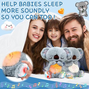 М'яка іграшка Yizemay Slumber Koala & Otter, плюшева іграшка Heartbeat, дитячий засіб для сну