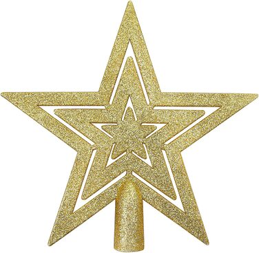 Блискуча зірка на ялинку, ударостійка, золото, 15 см