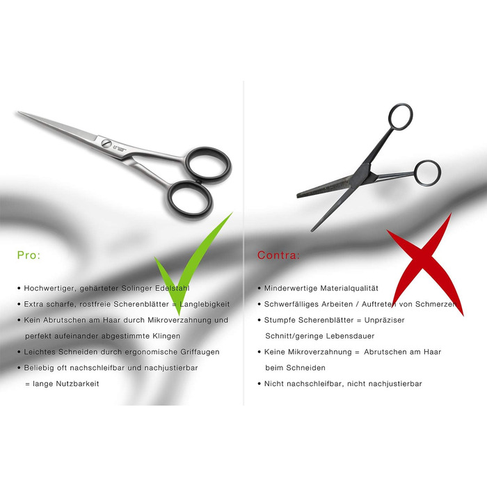 Перукарські ножиці 5 Solingen з нержавіючої сталі, мікрозазубрені - професійні перукарські ножиці для чоловіків/жінок, гачок для пальців можна відкрутити