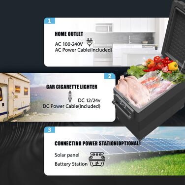 Автомобільний компресорний холодильник Alpicool NCF45 40L (-20°C до +20°C) для авто, кемпінгу, вантажівок, човнів - Чорний