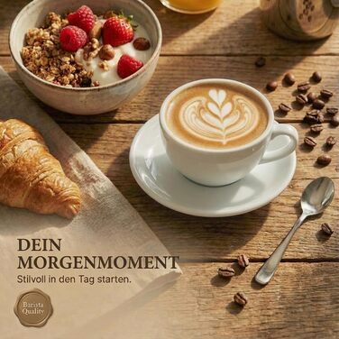 Набір кавових чашок Капучіно, 6 шт. | Білий колір | Італійський стиль | Товстостінні, важкі | Можна мити в посудомийній машині | Подарунковий набір 200 мл