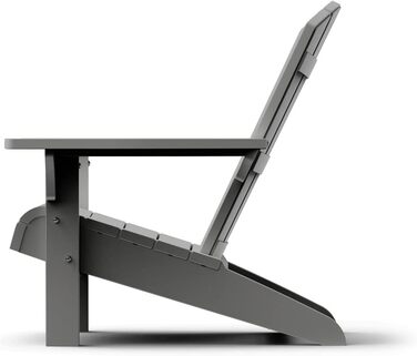 Стілець Adirondack Keter Allibert Troy для саду та тераси, пластиковий, антрацит/світло-сірий, 93x81x96,5 см, для вулиці, стійкий до погодних умов