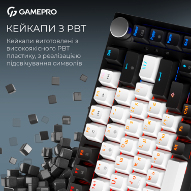 Бездротова механічна клавіатура GamePro Asgard Valhalla (MK160B Pro) 75% QLAB orange switches