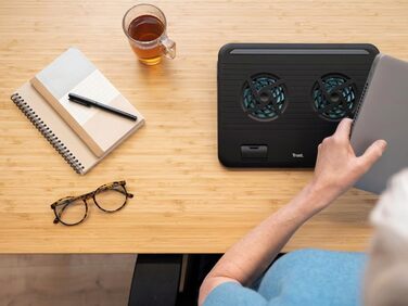 Підставка для ноутбука Trust Zeff, регульована висота, 16 дюймів, чорна, для Lenovo, Macbook, HP, Dell, офіс, дім