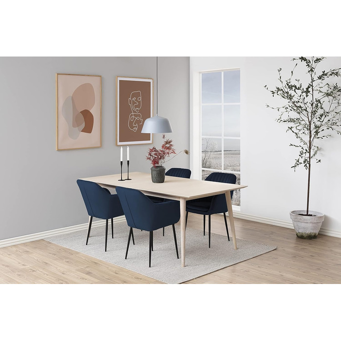 AC Design Furniture стілець Wendy, темно-синій/чорний, велюр/метал, 57x61x83 см