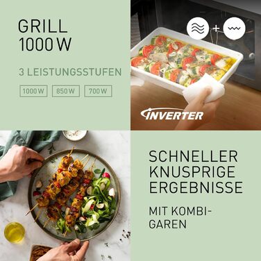 Мікрохвильова піч Panasonic NN-GD35HBGTG з грилем та функцією пароварки, 23 літри, біла