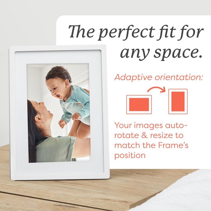Цифровий рамка для фото Skylight Frame 15 дюймів з Wi-Fi, сенсорний екран, відправка фото по електронній пошті/додатку, хмарне сховище - чудовий подарунок (25,4 см, класичний білий)
