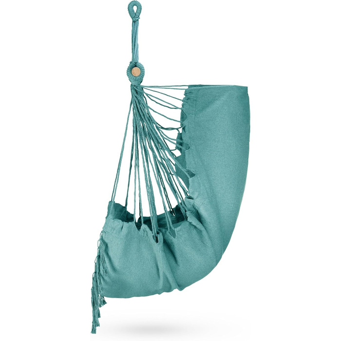 Підвісне крісло-гойдалка з подушкою 100x130x75 см, до 150 кг, для саду та дому, бохо стиль (Турквіс)