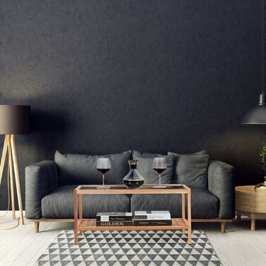 Relaxdays Приставний столик з горіхового дерева з скляною полицею