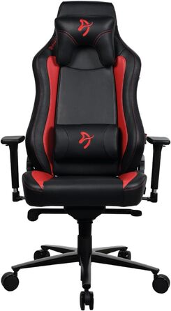 Ігровий та офісний крісло Arozzi Torretta Premium з SoftFabric™, 3D-підлокітники, висока спинка, регульована нахил, 2 подушки (Чорний/Червоний)