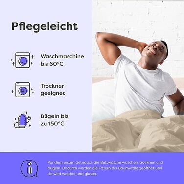 Постільна ковдра Wolkenfeld 200x200 з бавовни - комплект з 2 наволочками 80x80 - дихаюча, приємна до шкіри та легка у догляді - постільна ковдра на весь рік з блискавкою, Oeko-TEX – сіра (бежева, 200 x 200 см)