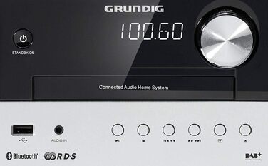 Мікросистема Grundig CMS 1050 DAB BT, CD/MP3, USB, чорний/сріблястий, 30 Вт, в т.ч. антена DVB-T2 HD