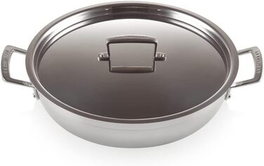 Сковорода з антипригарним покриттям Le Creuset, 30 см, з кришкою, для всіх плит (індукція), нержавіюча сталь, 96102830000000