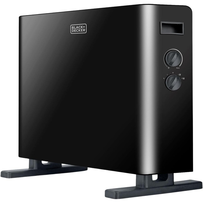 Конвектор BLACK+DECKER BXCSH1800E, 1800 Вт, чорний, з можливістю монтажу на стіну, аналогове керування