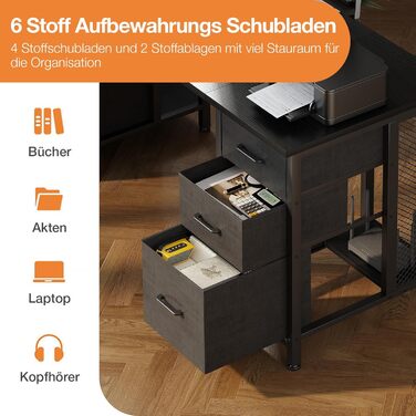 Комп'ютерний стіл Coleshome з 6 висувними ящиками, 160x52 см, білий, для дому та офісу