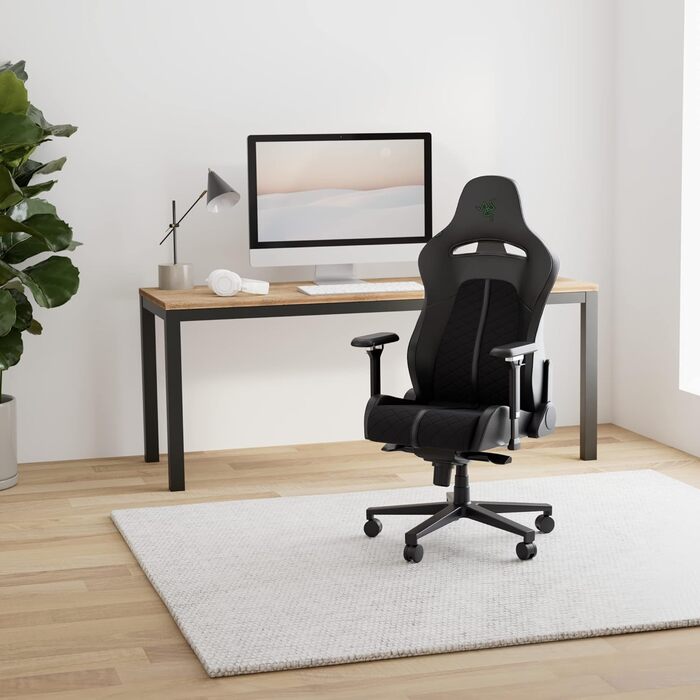 Геймінговий крісло Razer Enki - комфорт на весь день (інтегрований поясничний вигин, реактивна регулювання нахилу, широке сидіння, екологічна штучна шкіра) Зелений | Razer Enki Standard Green