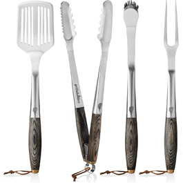 Преміум набір інструментів для гриля Grillaholics Grillwerkzeuge - Ідеальний подарунок для тата - 4-частинний набір посуду для гриля з дерев'яною коробкою