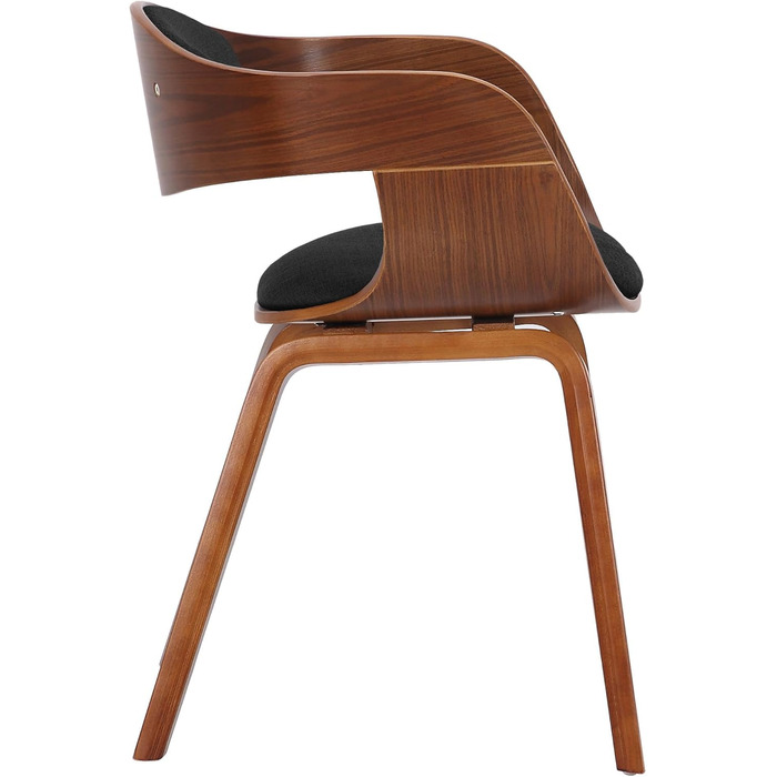 Обідній стілець CLP Kingston: ергономічний, з дерев'яним каркасом, 150 кг, горіх/темно-сірий