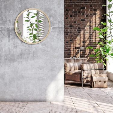 Дзеркало овальне Americanflat Spiegel Oval 30x61 см з пластиковим каркасом (дуб)