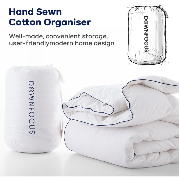 Ковдра постільна 135x200 см, 100% бавовна, з наповнювачем з пуху та пера, Oeko-Tex, RDS, для всієї родини