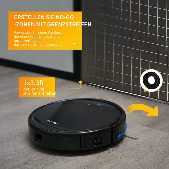 Робот-пилосос EX501 з водяним баком: потужне прибирання твердих поверхонь та килимів, самостійна зарядка, інфрачервоні сенсори, тиха робота