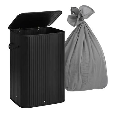 Кошик для білизни Relaxdays з бамбука з 2 відділеннями