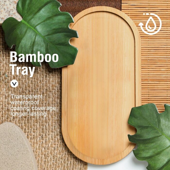 Набір для ванної кімнати MOMEEMO: мильниця, дозатор мила, бамбукова помпа, піднос (чорний)