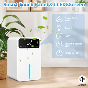 Електричний осушувач повітря 1500 мл - тихий осушувач для дому, для ванної, кухні, вітальні. Таймер 8/12/24 год.