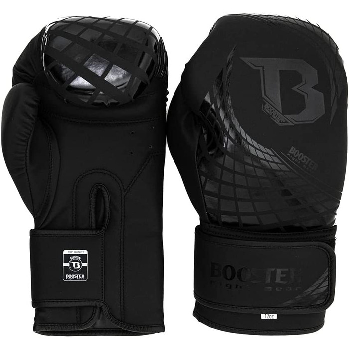 Боксерські рукавички Booster Fightgear Cube Black - боксерські рукавички для боксу Кікбоксинг спаринг Муай Тай (12 унцій)