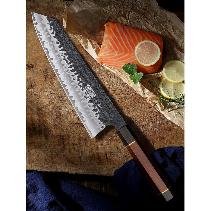 Японський ніж Santoku HOSHANHO 18 см з високоякісної сталі, кухонний ніж для професіоналів та дому, зручна ручка, подарункова коробка