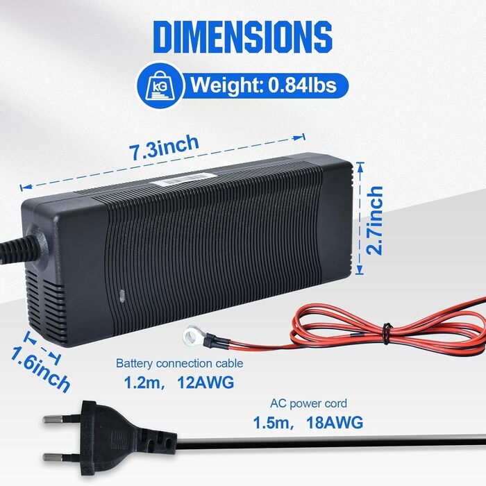 Акумуляторна батарея DCHOUSE 12V 100Ah LiFePO4 із зарядними пристроями на 10 А, оновлений BMS 100 А, до 15000 циклів, літієва батарея 1280 Втгод, ідеально підходить для автофургонів, сонячної системи, каравану, човнів, кемпінгу, автономного режиму (12 В 1