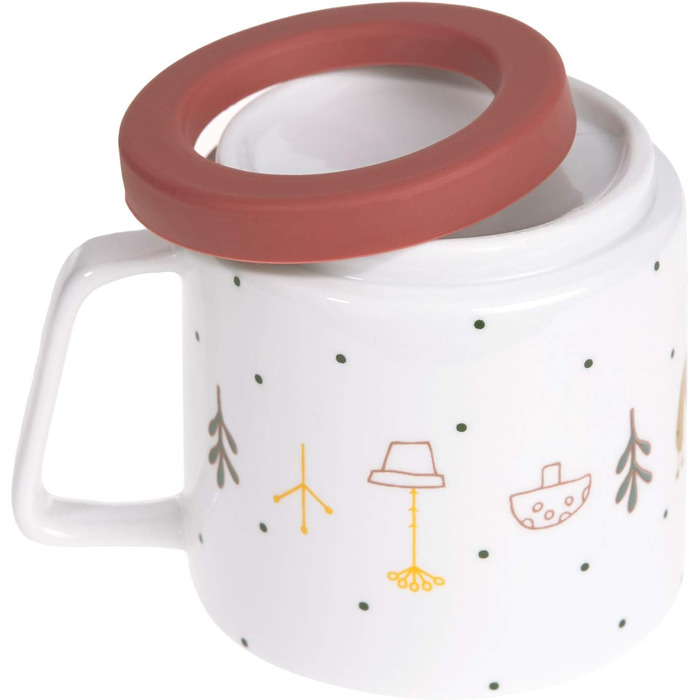 Набір дитячого посуду LÄSSIG Garden Explorer: тарілка, миска, чашка з силіконовим кільцем (червоний)