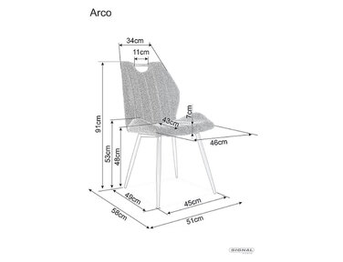 Стілець ARCO BREGO чорний каркас/беж 34