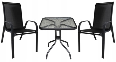Комплект садових меблів Gotel, метал, чорний, 3 предмети