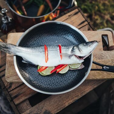 Німецька сковорода NYORD з нержавіючої сталі - антипригарна, з керамічним покриттям, для індукції, газу та кераміки, з кришкою, 24 см