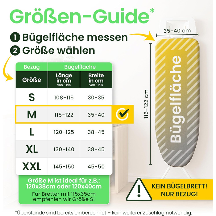 Преміум чохол для прасувальної дошки SimplySmooth 120x40 см, OEKOTEX100, Made in Germany, комфортне покриття, сірий/білий