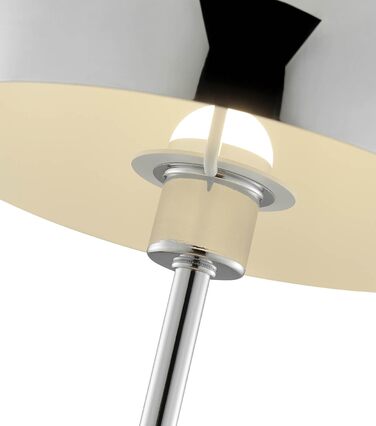 LED настільна лампа Mokebo® 'Leuchtturm' бездротова, акумуляторна, диммер, USB-C, вінтажний квітковий горщик, гриб, нічник, тауп, метал, тепле біле світло (сріблястий)