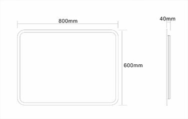Дзеркало для ванної кімнати Dr. Fleischmann GS084N з LED-підсвічуванням (80x60 см, круглі кути, тепле біле світло)